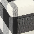 HomePop Large Upholstered Rectangular Storage Ottoman Bench with Hinged Lid, Black Buffalo Plaid - color: Black Plaid