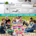 RockBerry 50 Pcs Large Food Storage Containers with Lids Airtight-85 OZ to small Containers-Total 526OZ Stackable Kitchen Set -BPA Free Leak proof containers- Freezer Microwave safe - color: 50Pcs