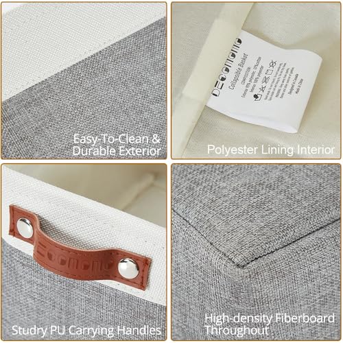 DECOMOMO Small Storage Basket, Closet Storage Bins, Baskets for Organizing Shelves (Grey & White, Small - 6 Pack) - color: Grey and White, size: Small/6P
