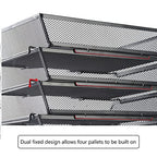 4 Tier Mesh Stackable File Trays Letter Trays,Office Paper Organizer for Desk,File Organizers and Storage,Black