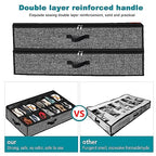 Under Bed Shoe Storage Organizer for Closet 2 Pack- Fits 32 Pairs Underbed Shoes Container Boxes Black - color: Black-32pairs, style: Regular Handle