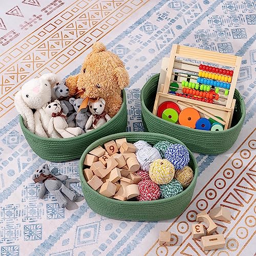 CubesLand Cube Shelf Closet Storage Baskets Bins Set 2,Woven Basket for Organizing/Storage,Long-lasting &Skin-friendly Toy Storage Basket Bin,Stylish Room Decor Basket,Cotton Rope Basket Green - color: Green, size: 2pcs-Small Basket