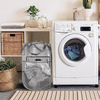 Larpur Pack of 3 Pop up Laundry Hampers, Collapsible Laundry Baskets, Portable Mesh Clothes Hampers for Home Room, College Dorm, Apartment, Foldable Hamper with Carry Handles, Gray - color: 3*Grey