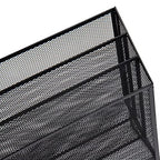 Mind Reader Vertical File Storage, Desktop Organizer, Workspace, Office, Metal Mesh, 12.5"L x 3.75"W x 11.5"H, Black - size: Single