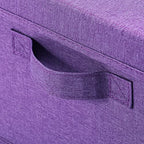 HOONEX Foldable Storage Bins with Lids, Pack of 2, Storage Boxes with 2 Carrying Handles and Sturdy Heavy Cardboard, 16.5" L x 11.8" W x 7.5" H for Shoes, Books, Clothes, Purple - color: Purple