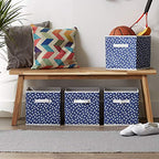 DII Non Woven Polyester Storage Bin, Polka Dot, French Blue & White, Small Set of 4 - color: French Blue & White, size: Small Set of 4, 11x11x11" Cube