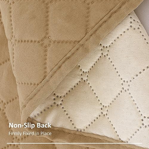 LuckyJoy Real Recliner Arm Caddy - Waterproof Bedside Remote Control Holder & Organizer, Non-Slip, Durable, 35"x13", Sand, 1 Pc