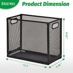 EASEPRES Desk Hanging File Organizer with 10 Folders, Mesh Metal Letter-Size Desktop File Holder Box for Filing Folder Storage Basket, 2 Pack Black, 12.2 x 9.45 x 5.45 inches - size: 2 Pack with 10 Folders