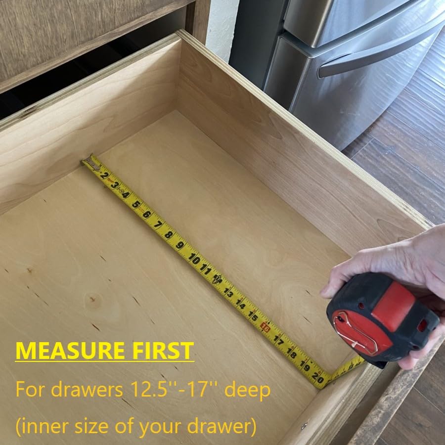Fabsome Drawer Divider 6 Pack, Bamboo Dresser Organizers for Clothes Socks Underwear Baby Clothing, Wooden Separators for Nursery Organization Adjustable from 12.5'' to 17'' with Soft Foam Ends - size: For 13-17in deep drawers inner size