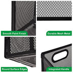 EASEPRES Desk Hanging File Organizer with 10 Folders, Mesh Metal Letter-Size Desktop File Holder Box for Filing Folder Storage Basket, 2 Pack Black, 12.2 x 9.45 x 5.45 inches - size: 2 Pack with 10 Folders