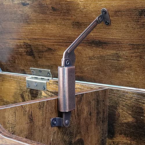 IRONCK Shoe Storage Bench, Entryway Bench with Lift Top Storage Box, Metal and Board Bench for Entryway, Two Tier Shoe Rack Organizer for Entryway, Hallway, Industrial, Vintage Brown - size: 39.4" W