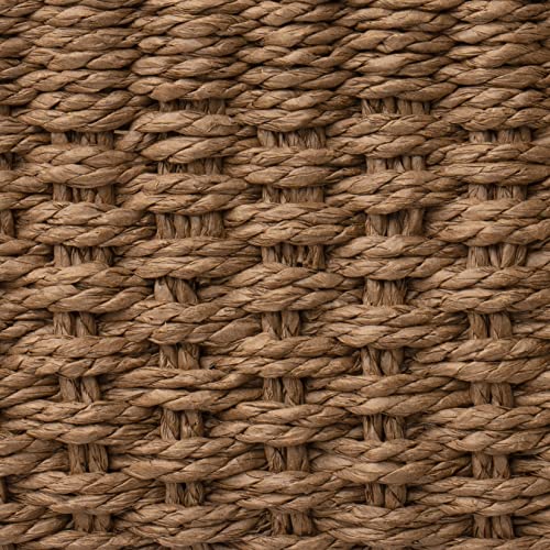 LA JOLIE MUSE Woven Storage Baskets, Recycled Paper Rope Bin Organizer Divider for Cupboards Drawer Closet Shelf Dresser, Set of 3 (Brown) - color: Brown