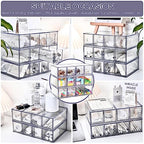 Desk Organizer with 12 Drawers, FODIENS 3 Packs Stackable Desktop Storage Box with Removable Drawer, Clear Sunglasses Organizer Display Case for Stationery Marker Pens Eyeglasses Office Supply - style: 3 Layers -12 Drawers