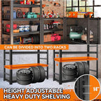 88" H Garage Shelving Heavy Duty, Metal Storage Shelves, 3000LBS, 5-Tier Adjustable Industrial Shelves Unit, Utility Organizer Shelf for Garage, Kitchen, Warehouse, Basement, 48"W x 24"D x 88"H - size: 48"W x 24"D x 88"H