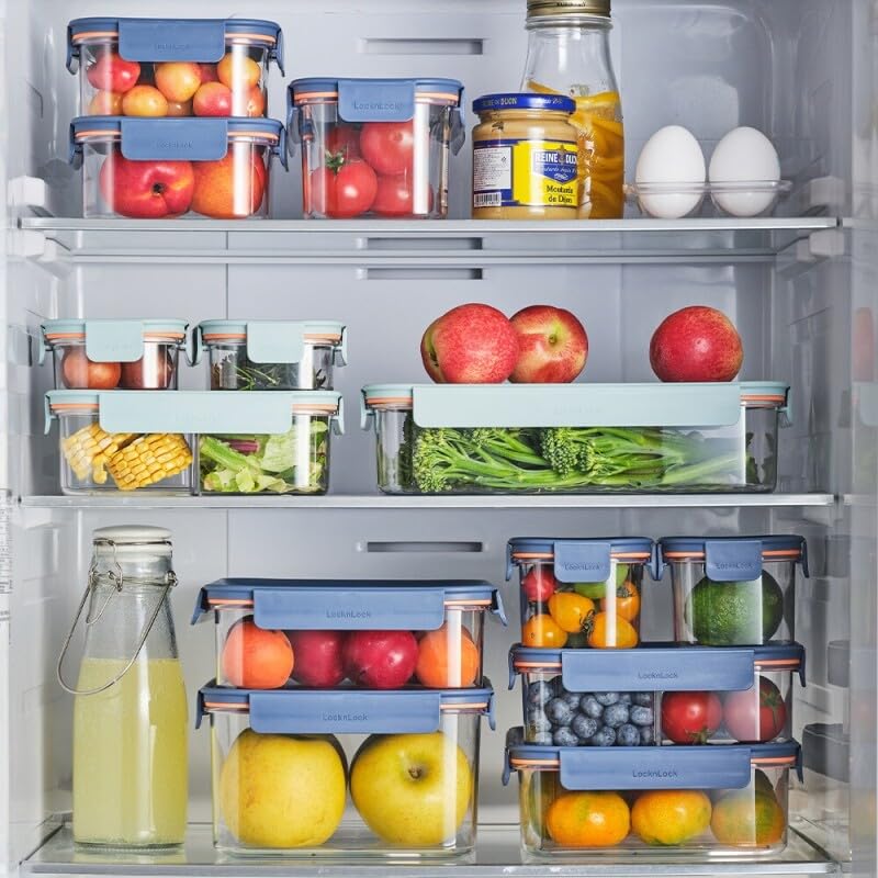 LocknLock LBF452RS4N Modular Plus Food Storage Container,8 set (4 containers & 4 Lids)- Navy - color: Navy, size: 8 set (4 containers & 4 Lids)