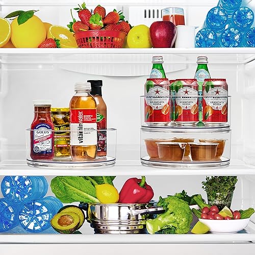 Sorbus 9 Inch Clear Lazy Susan Organizer, Turntable Organizer for Spice Organization for Cabinet, Lazy Susan Turntable for Kitchen, Home, Office, Closet, Classroom, Laundry Room Organization (2-Pack) - size: Tall 2 Pack