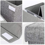 popoly Large Toy Box Storage with Lid, Collapsible Sturdy Toy Chest Storage Bin Box with Rivets Handles for Kids, Boys, Girls, Nursery, Playroom, Living Room, Bedroom, 25"x 13" x 16" (Linen Gray) - color: Large Grey