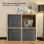 Posprica Collapsible Storage Cubes,11×11 Heavy Duty Fabric Stroage Basket Bins, 4pcs,Black - color: Black, size: 11×11×11/4pcs