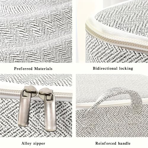 Extra Large Blanket Storage Containers, 220L Breathable Clothes Bedding Pillow Sheet Storage Bags with Zipper, Non-Woven Moving Quilt Large Capacity Storage Bins
