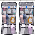 S&T INC. Shower Organizer, Shower Caddy or Bathroom Organizer with Quick Drying Mesh, 7 Pockets to Hold Shampoo, Soap, Loofah, and Cruise Ship Essentials, 14 Inch by 30 Inch, Black, 2 Pack - style: 2 Pack-Black