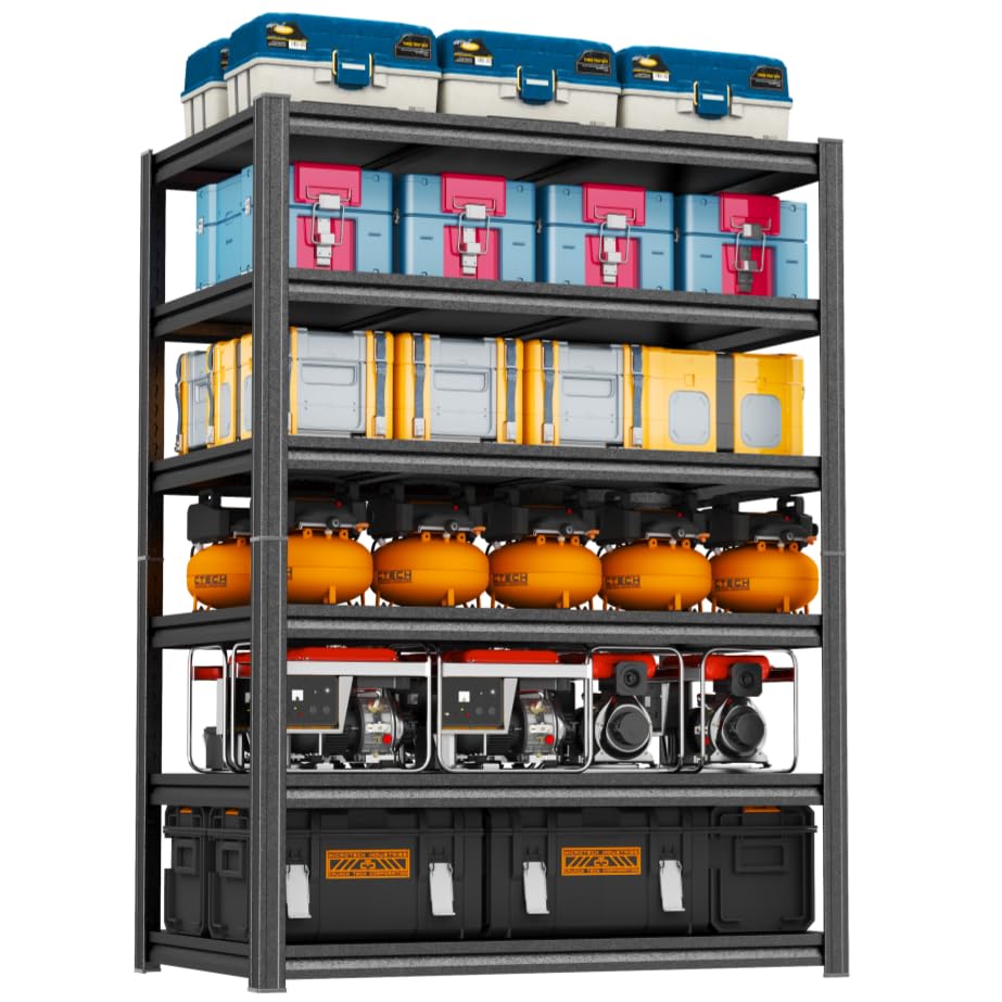 Heavy Duty Garage Shelving, 6-Tier Metal Storage Shelves, 3600LBS, 78" H Adjustable Industrial Rack, Steel Utility Shelf Unit for Warehouse, Garage, Basement, Kitchen, 40" W x 16" D x 78" H - size: 40"W x 16"D x 78"H