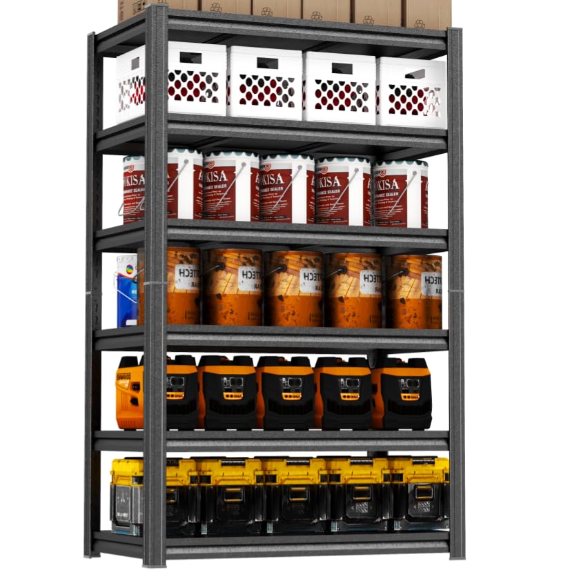 Heavy Duty Garage Shelving, 6-Tier Metal Storage Shelves, 3600LBS, 78" H Adjustable Industrial Rack, Steel Utility Shelf Unit for Warehouse, Garage, Basement, Kitchen, 36" W x 16" D x 78" H - size: 36"W x 16"D x 78"H