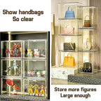 ZLLZUU Clear Stackable Plastic Storage Bins with Lid, Dustproof Book Cosmetic Acrylic Display Cases with Magnetic Door, Large Figures Collectibles Showcase - color: Clear-x-large-1pcs