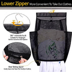 Hanging Collapsible Breathable Mesh Laundry Hamper,Fast Drying Portable Space Saving Storage Bag,Rv Laundry Hamper,Applied to College Dorm Rooms, Gym, Swimming and RV Travel (Black) - color: Black