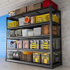 Garage Shelving Heavy Duty, 5-Tier Metal Storage Shelves, 3000LBS, 72" H Adjustable Industrial Rack, Utility Garage Organizer Shelf for Basement, Kitchen, Pantry, Laundry Room, Black - size: 40"W x 20"D x 72"H