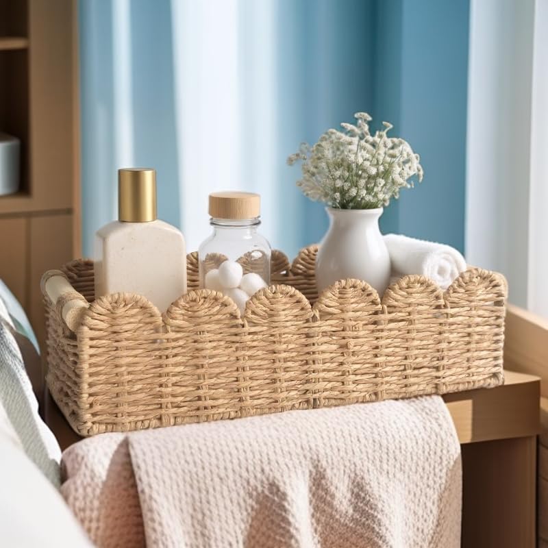 Toilet Paper Storage Basket for the Top of the Toilet Tank – A Decorative and Functional Organizer Toilet Basket Tank Topper, Ideal for Bathrooms, Living Rooms, or Bedroom Countertops