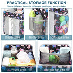 Accmor Hanging Baby Diaper Caddy Organizer, Diaper Stacker, Baby Crib Hanging Classified Storage Bag Organizer for Changing Table, Crib, Playard or Wall & Nursery Organization, Black - style: Style A-Black