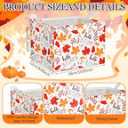 Geelin 3 Pcs Thanksgiving Storage Baskets for Gifts, Collapsible Waterproof Canvas Harvest Autumn Maple Leaf Storage Bin Organizer with Handles for Book Closet Shelf Nursery Autumn Home Decor - style: Autumn Maple Leaves
