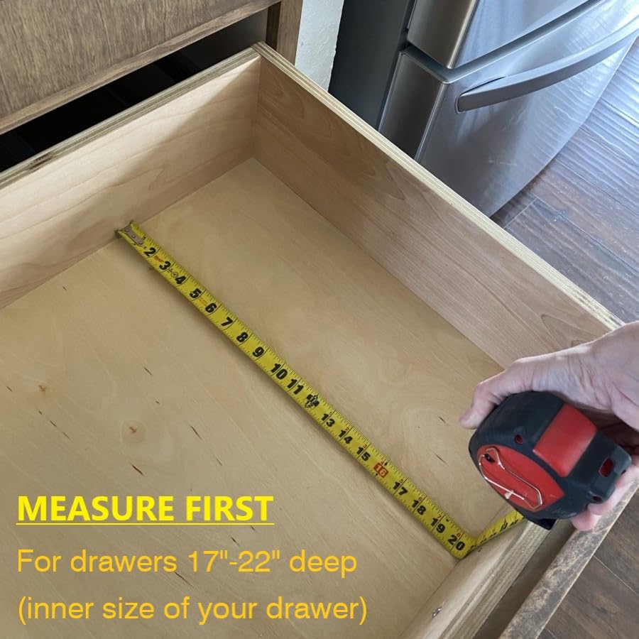 Fabsome Drawer Divider 6 Pack, Bamboo Kitchen Dividers Organizers Adjustable 17''-22'', Wooden Dresser Separators for Nursery Organization Clothes Socks Underwear Baby Clothing, with Soft Foam Ends - size: For 17-22in deep drawers inner size