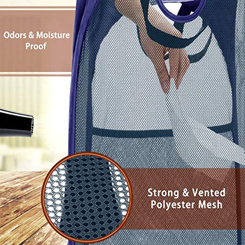 HOUSE AGAIN 2 Pcs Pop Up Laundry Hamper, Strong Mesh Laundry Baskets Collapsible, Hamper with Handles and Side Pocket, Portable Foldable Dirty Clothes for Dorm, Laundry room and Travel Storage, Blue - color: Blue, size: 2-Pack