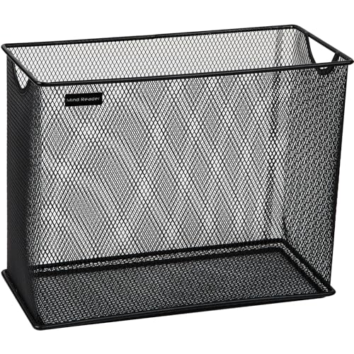 Mind Reader Vertical File Storage, Desktop Organizer, Hanging Files, Office, Metal Mesh, 12.25" L x 5.5" W x 10" H, Black (Pack of 6) - size: 12.25 x 5.5 x 10 (Pack of 6)