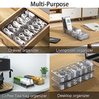 Cable Storage Boxes Organizers 2 Pack,Cord Charger Storage Organizer Box Case with 20pcs Cable Ties,Stackable,Clear