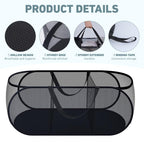 2 Pieces Up Laundry Hamper, 3 Compartment Collapsible Mesh up Laundry Basket, Collapsible Mesh Laundry Baskets for Family College Dorm Hoom Dirt Clothes Bin with Handle - color: Black+White 1