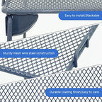 Neudeco Shelf Organizer - Stackable Cabinet Shelves - 2 Pack for Kitchen, Closet, Bathroom, Gray