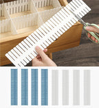 8 Pack Drawer Dividers, 4 Inch High Adjustable Plastic Grid Separators, DIY Cut-to-Fit Drawer Organizer for Socks, Underwear, Makeup, Kitchen, Office & Bedroom, White - color: white-blue