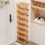 Shoe Racks, Foldable Shoes Organizer Free Standing Shelf for Entryway, Closet, Bedroom, Hallway, | Natural | Functional | Multifunctional Shoe Rack (Seven layers of tawny) - color: Seven Layers of Tawny