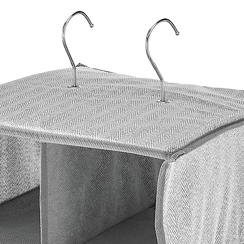 mDesign Soft Fabric Closet Organizer - Holds Shoes, Handbags, Clutches, Accessories - Large, 20 Shelf Over Rod Hanging Storage Unit - Gray
