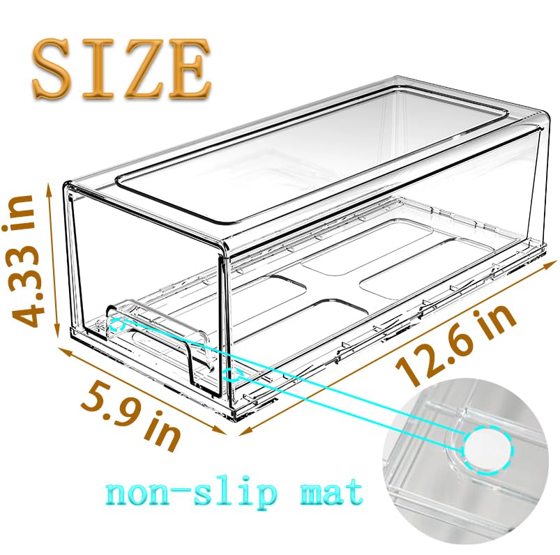clear Drawer-Type Plastic Storage Box Bins Organizer，Family First Aid Kits Medicine cabinet Box Organizer,Closet ，Shelf，Ointments, Adhesive Bandages，Cosmetics,Office Items (clear, 2M) - size: 2M