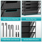 MINDEPOT 7-Tier Wall Hanging File Organizer Cubicle Hanging Organizer Mount File Holder, Mesh Magazine Document Mail Organizer Wall Organizer for Office School Home, Black - size: 7Tier