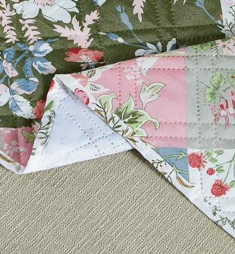 Brilliant Sunshine Peach Flowers Patchwork Couch Armrest 5 Pockets Organizer, Slip Resistant Recliner Armchair Caddy, Washable Remote Controls Holder, Storage for Magazine, Tablet, iPad, Peach Olive - color: Peach Olive