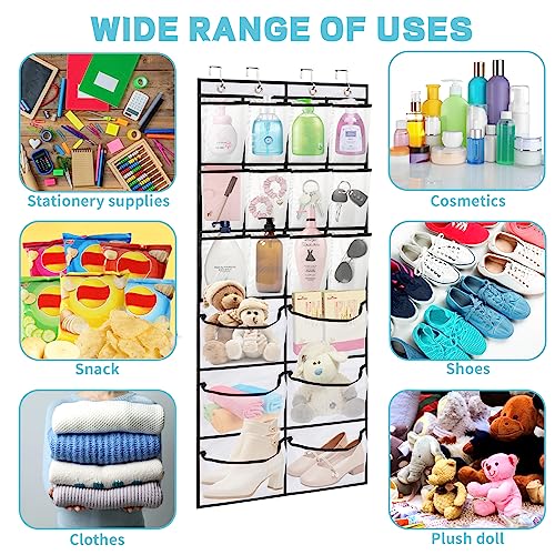 2 Packs Over the Door Shoe Organizer, 36 Large Mesh Pockets Hanging Shoe Boots Rack Holder, Closet Hanging Organizers for Storage Sneakers High Heeled Shoes Slippers (White) - size: 36 Pockets