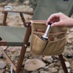 Buyter Armrest Pouch, Chair Side Pocket Organizer, Beach Chairs Side Storage Bags, Including 1 Large Pocket, 3 Small Pockets, For Recliner Couch Sofa (Khaki) - color: Khaki