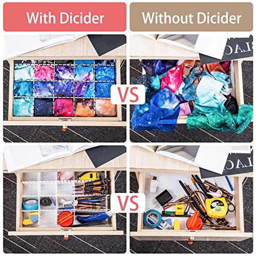 45 Pack Drawer Dividers, Plastic Adjustable Drawer Storage Organizer for Tidying Clutter Socks, Underwear, Makeup, Kitchen, Dresser Black - color: Black