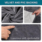 Velvet Quilted Armrest Covers - Water-Resistant Sofa Arm Protectors Set of 2 with Side Pocket Organizer, Non-Slip Furniture Covers for Chairs & Couches (Gray) - color: Gray