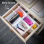 45 Pack Drawer Dividers, Plastic Adjustable Drawer Storage Organizer for Tidying Clutter Socks, Underwear, Makeup, Kitchen, Dresser Black - color: Black