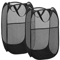 2 pop-up Laundry Hamper，Foldable mesh Laundry Baskets (Each with 2 Reinforced Handles)… - color: 2 Black
